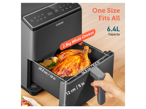Cosori Dual Blaze 6.4L Smart+ 5x skewers and grill, Black.Picture5